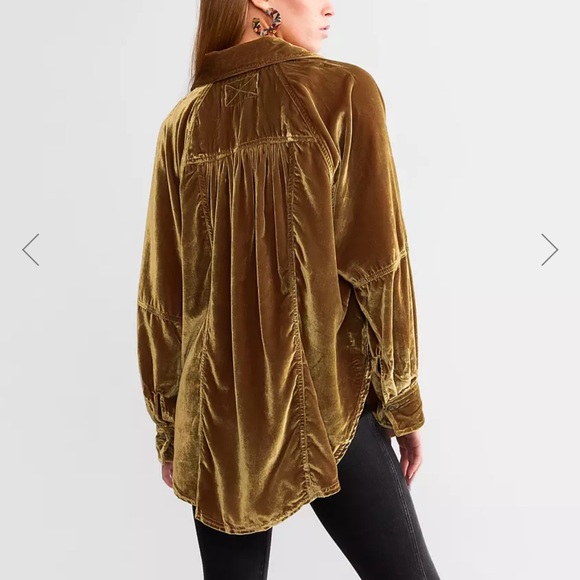 Free People night skies velvet blouse - Picture 2 of 14